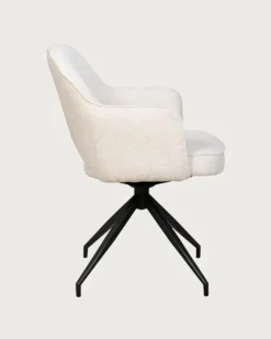 Elba - Chaise en tissu beige et pieds métal-Uniqka Hot