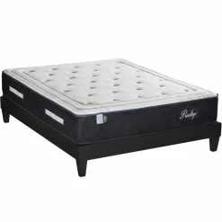 Bellecour Linge De Lit, Ensembles^Ensemble Matelas + Sommier en bois Privilège anthracite/blanc - 160x200 cm