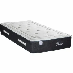Ensemble Matelas + Sommier en bois Privilège anthracite/blanc - 90x200 cm-Bellecour Online