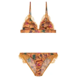 Femme Wild Lingerie, Nuit^Ensemble soutien-gorge & culotte en Soie mélangée Leanne caramel