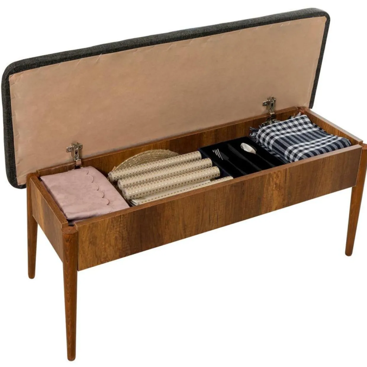 Ensemble Table + 2 Chaises + 1 Banc Vina 1053 beige/anthracite-Wooden Art Sale