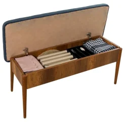 Wooden Art Tables^Ensemble table + 2 chaises + 2 bancs vina 1048 beige/bleu foncé