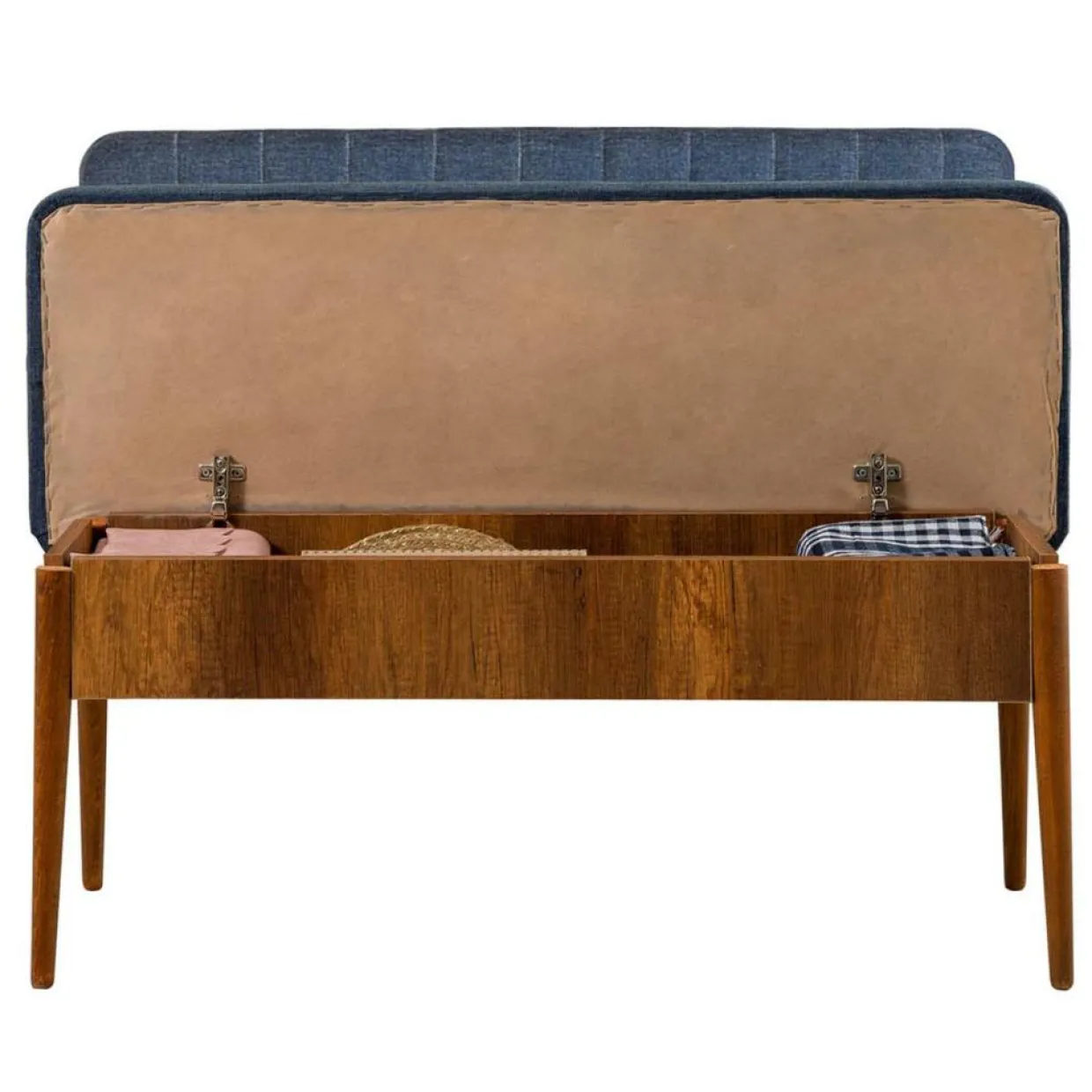 Wooden Art Tables^Ensemble table + 2 chaises + 2 bancs vina 1048 beige/bleu foncé