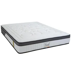 Ensemble Tivoli Matelas Mémoire de forme + Sommier Bois blanc/noir - 180x200 cm-Bellecour Outlet