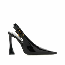 Escarpins Dune à bride arrière en cuir noirs-Saint Laurent Sale