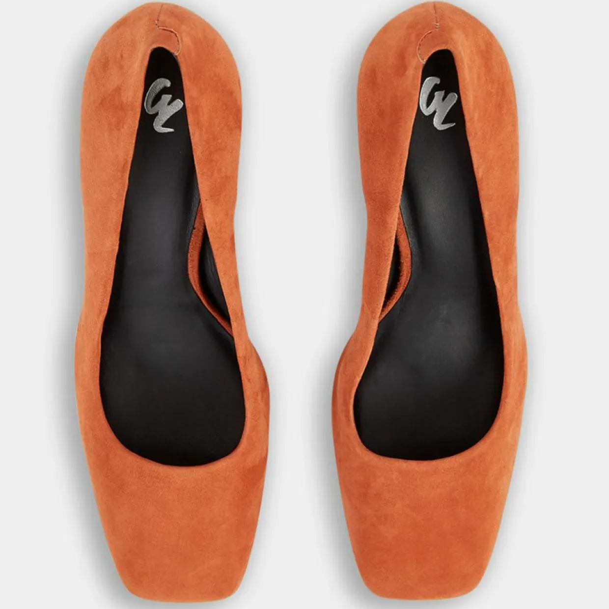 Escarpins en Cuir bi-matière orange brique - Talon 8,5 cm-Galeries Lafayette Clearance