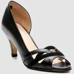 Femme Cosmoparis Escarpins^Escarpins en Cuir et Velours de Cuir Laveda noirs - Talon 7 cm