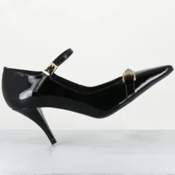 Escarpins en Cuir gela noire - Talon : 7.5cm-Garrice Lab Best