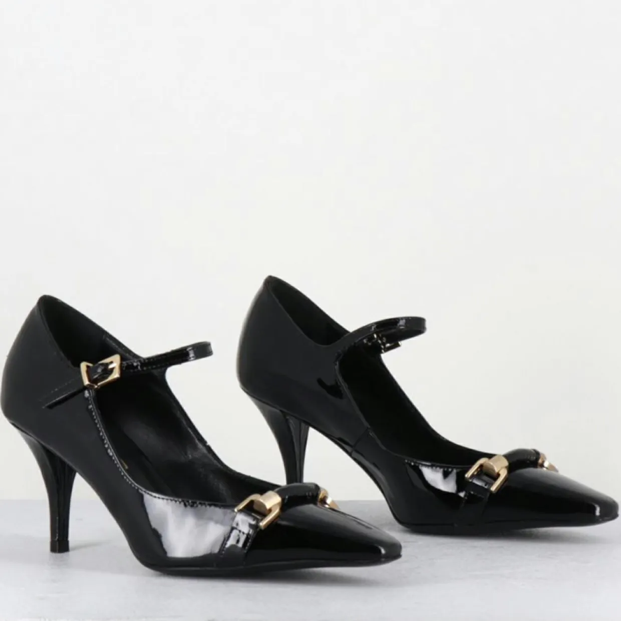 Escarpins en Cuir gela noire - Talon : 7.5cm-Garrice Lab Best