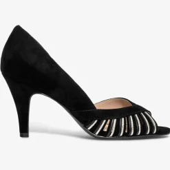 Escarpins en Velours de Cuir Delaware noirs - Talon 8.5 cm-Bocage Clearance