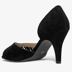 Escarpins en Velours de Cuir Delaware noirs - Talon 8.5 cm-Bocage Clearance