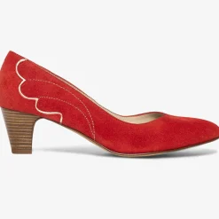 Escarpins en Velours de Cuir Irlande rouges - Talon 5 cm-Bocage Online