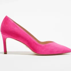 Femme Stuart Weitzman Escarpins^Escarpins en Velours de Cuir Anny 70 fuchsia - Talon 7 cm