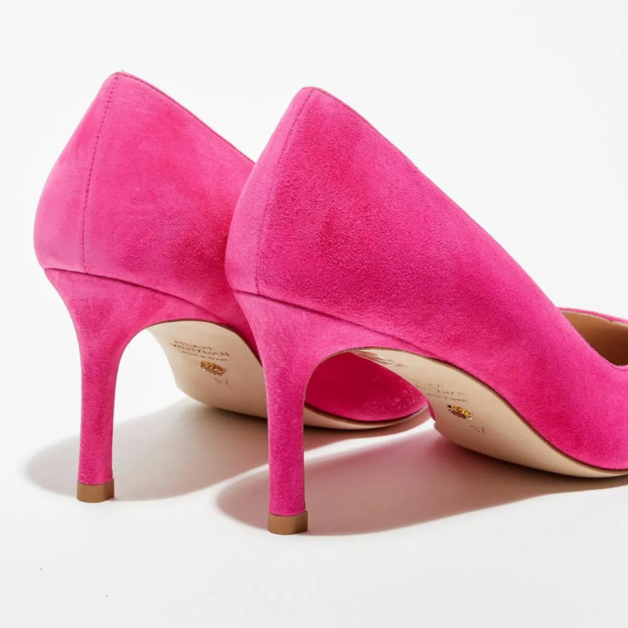 Femme Stuart Weitzman Escarpins^Escarpins en Velours de Cuir Anny 70 fuchsia - Talon 7 cm