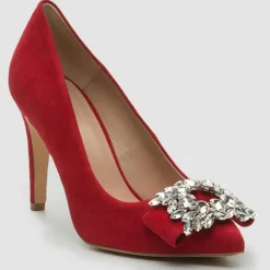 Femme Cosmoparis Escarpins^Escarpins en Velours de Cuir Manifika rouges - Talon 9 cm