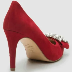 Femme Cosmoparis Escarpins^Escarpins en Velours de Cuir Manifika rouges - Talon 9 cm