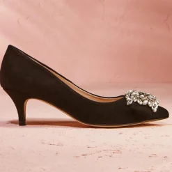 Femme Cosmoparis Escarpins^Escarpins en Velours de Cuir Memia noirs - Talon 6 cm