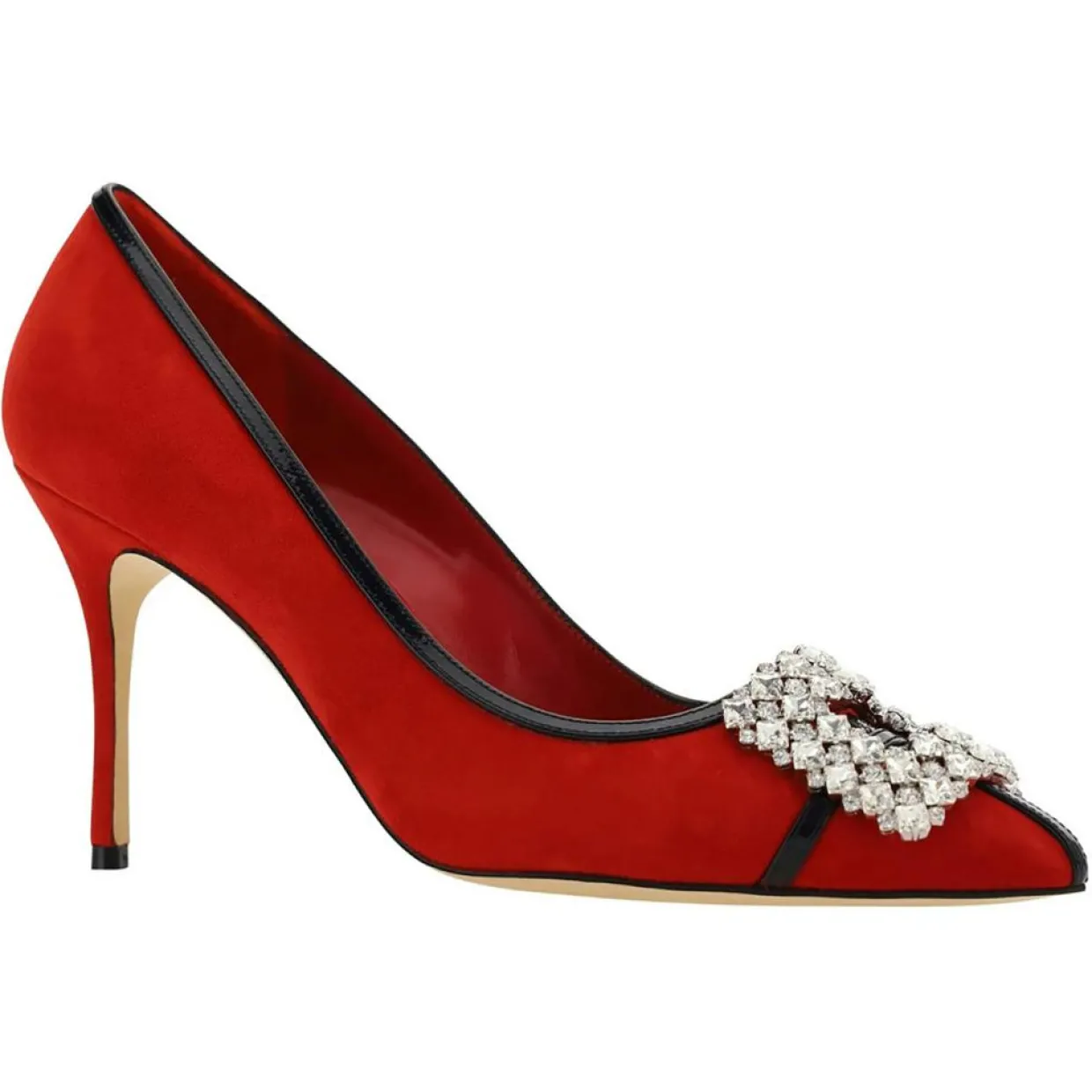 Escarpins en Velours de Cuir Tuberian rouges - Talon 9 cm-Manolo Blahnik Discount