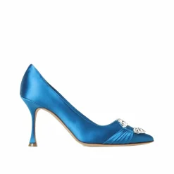 Escarpins Maida 090 en satin bleus-Manolo Blahnik Best