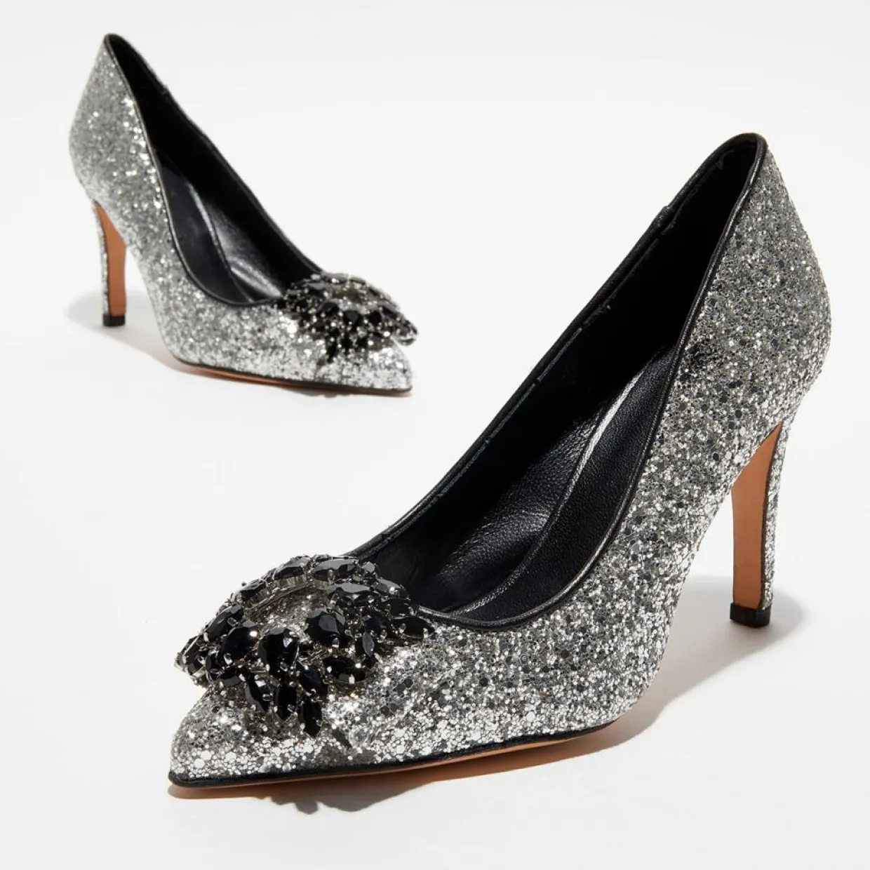Escarpins Manifik à paillettes argentés - Talon 9 cm-Cosmoparis Best