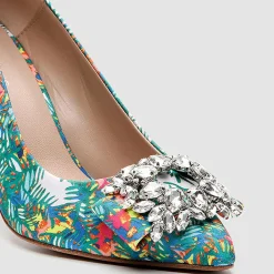 Femme Cosmoparis Escarpins^Escarpins Manifika blanc/multicolore - Talon 9 cm