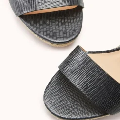 Espadrilles compensées en Cuir Zemi noires - Talon 9 cm-Cosmoparis Online