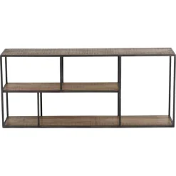 Etagere basse manguier stockholm naturel ciré - 140x35x60 cm-Bois & Chiffons Hot