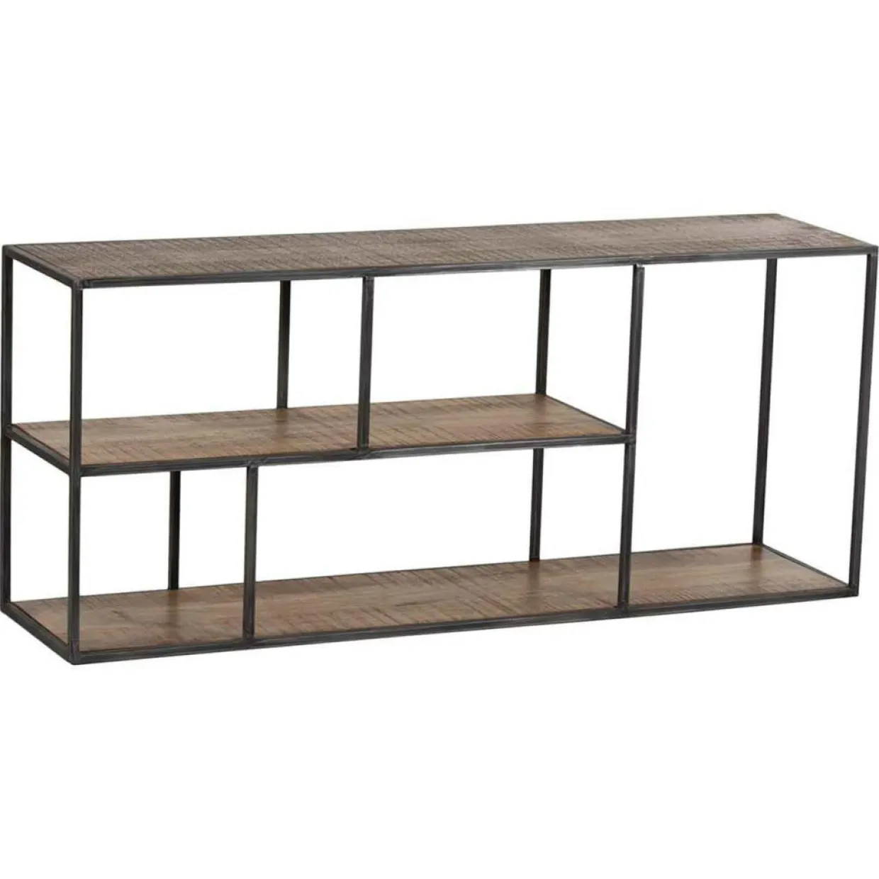 Etagere basse manguier stockholm naturel ciré - 140x35x60 cm-Bois & Chiffons Hot