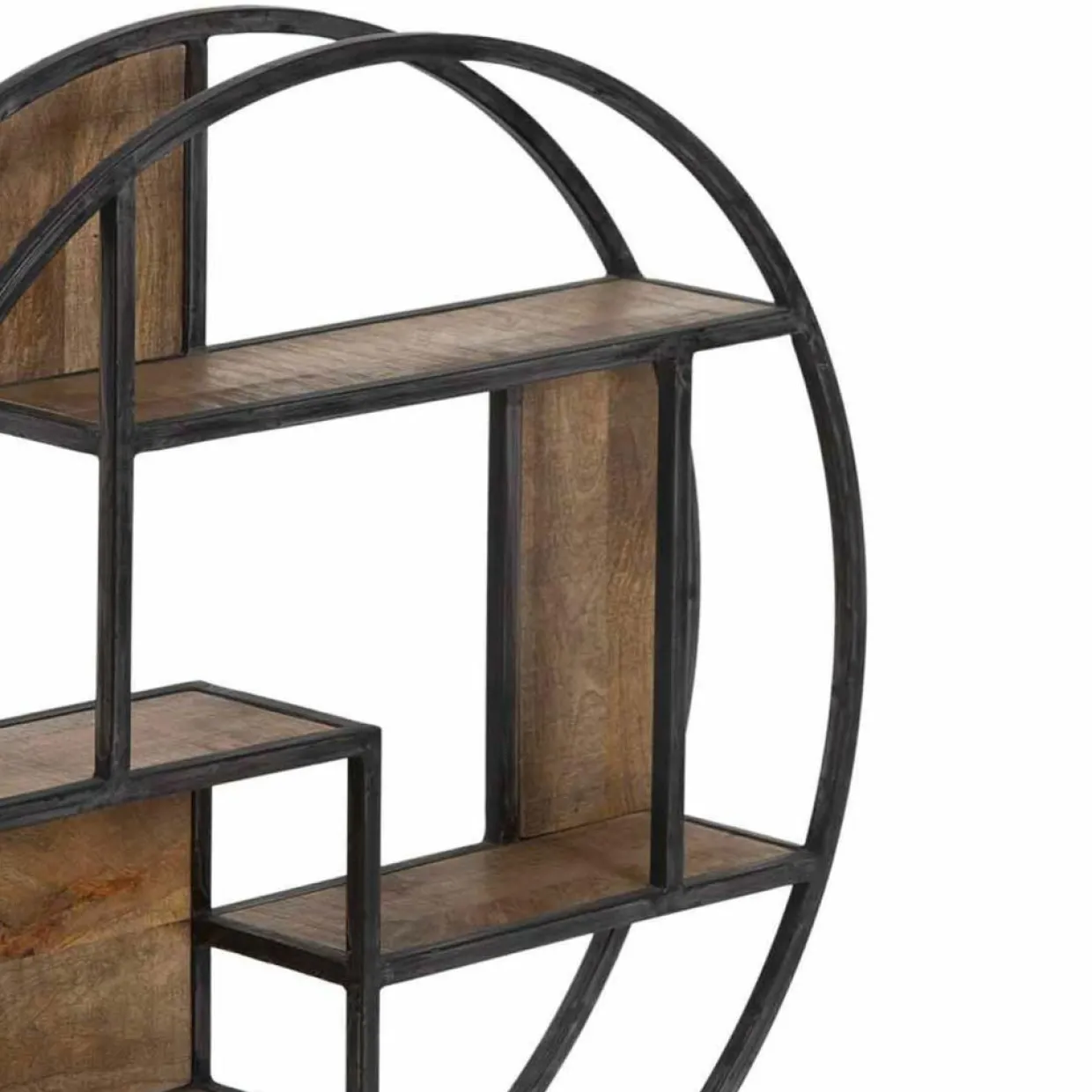 Bois & Chiffons Etagères^Etagere bois metal ronde manguier stockholm naturel ciré - 80x16x80 cm
