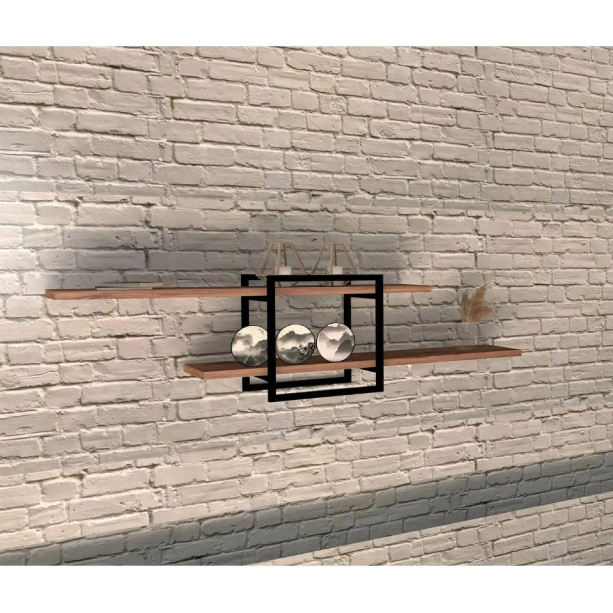 Etagère murale mone noyer - 120x30x18 cm-Wooden Art Sale