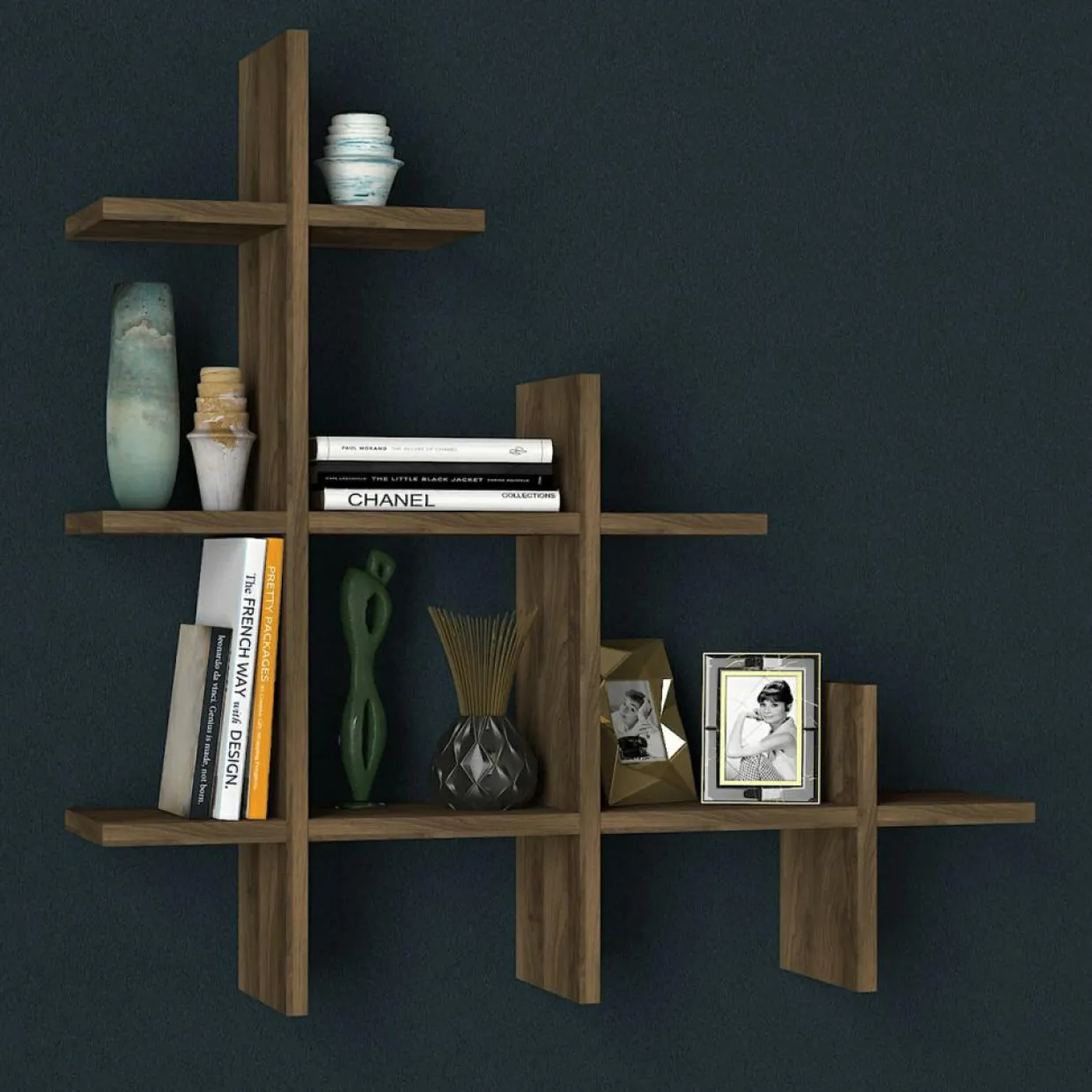 Homitis Etagères^Etagère Pretino noyer - 81x80x18 cm