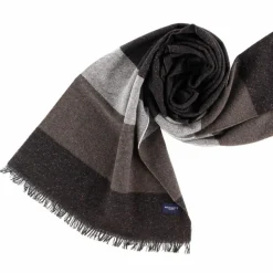 Homme Hackett London Echarpes, Foulards^Etole en Laine mélangée à larges rayures marron