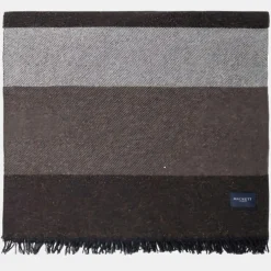 Homme Hackett London Echarpes, Foulards^Etole en Laine mélangée à larges rayures marron