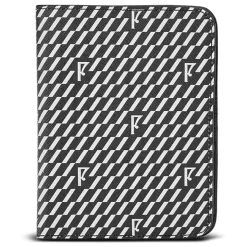 Etui passeport en Toile enduite noir/blanc - 14x10x2 cm-Maison Faret Online