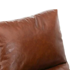 Fauteuil cuir damo marron - 63x99x99 cm-Bois & Chiffons Discount