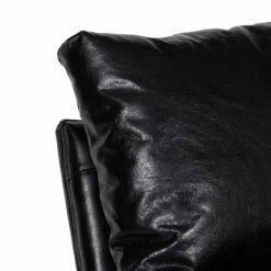 Fauteuil cuir damo noir- 63x99x99 cm-Bois & Chiffons Online