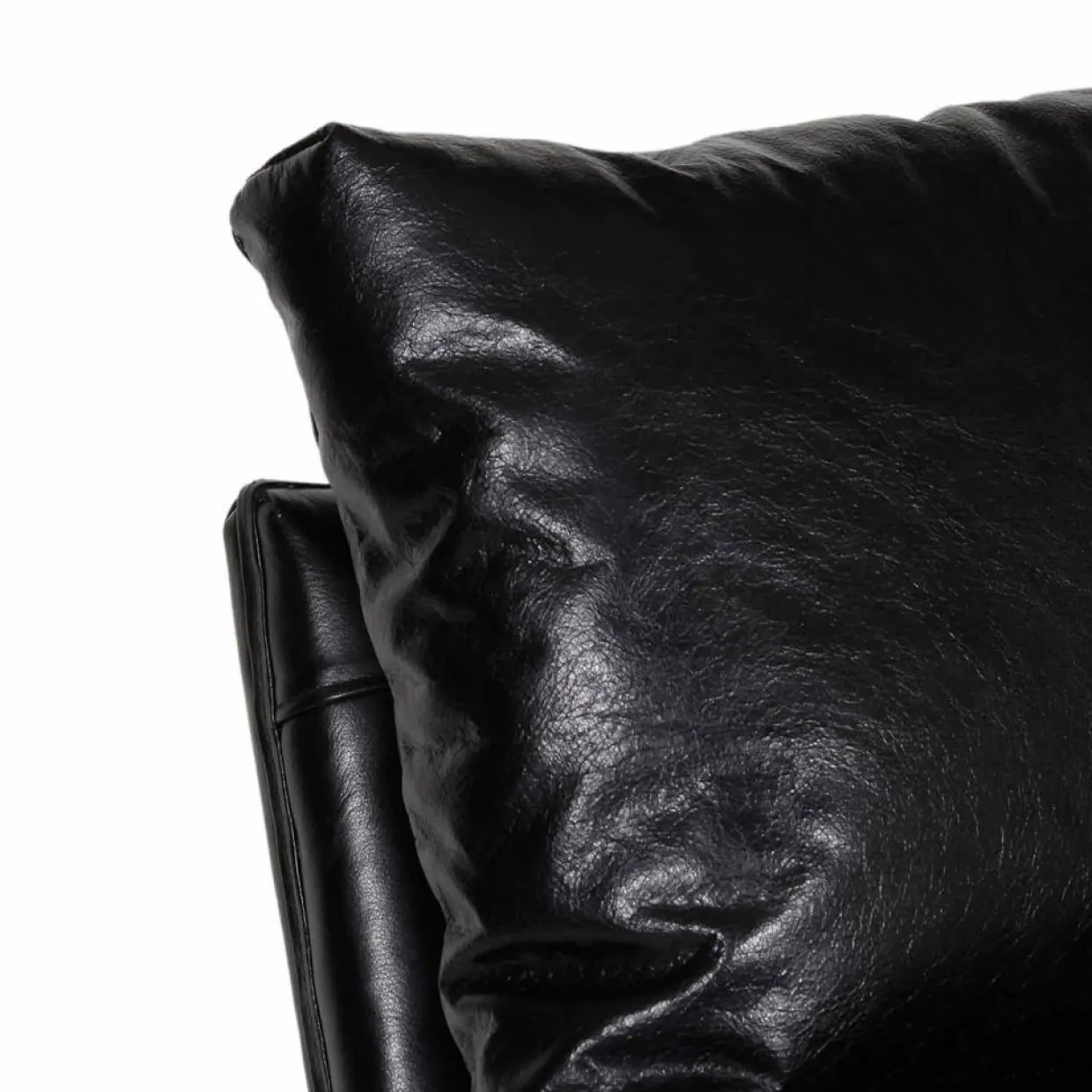 Fauteuil cuir damo noir- 63x99x99 cm-Bois & Chiffons Online