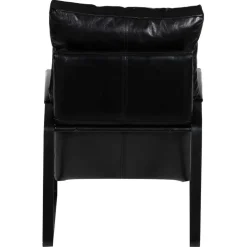 Fauteuil cuir damo noir- 63x99x99 cm-Bois & Chiffons Online