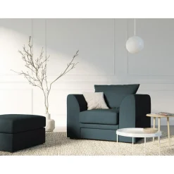 Mazzini Sofas Fauteuils^Fauteuil Quince bleu - 97x92x80 cm