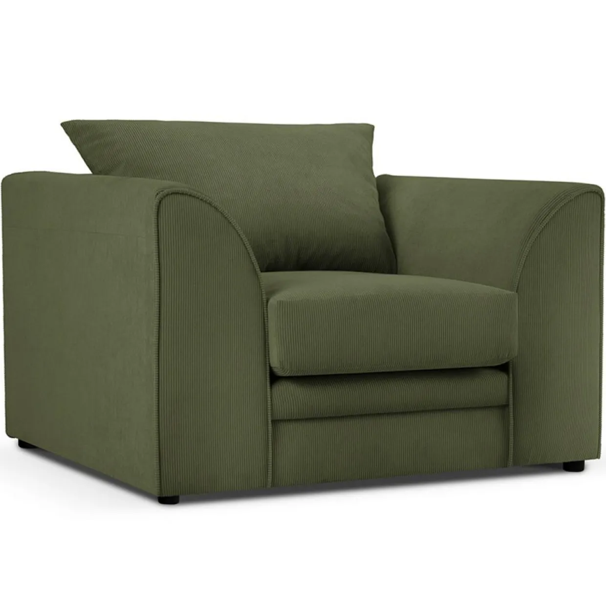 Mazzini Sofas Fauteuils^Fauteuil Quince Velours côtelé vert - 97x92x80 cm