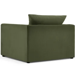 Mazzini Sofas Fauteuils^Fauteuil Quince Velours côtelé vert - 97x92x80 cm