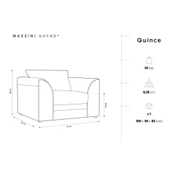Mazzini Sofas Fauteuils^Fauteuil Quince Velours côtelé vert - 97x92x80 cm