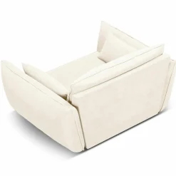 Fauteuil Vanda beige clair - 128x100x85 cm-Mazzini Sofas Discount