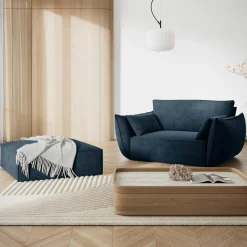 Mazzini Sofas Fauteuils^Fauteuil Vanda bleu roi - 128x100x85 cm