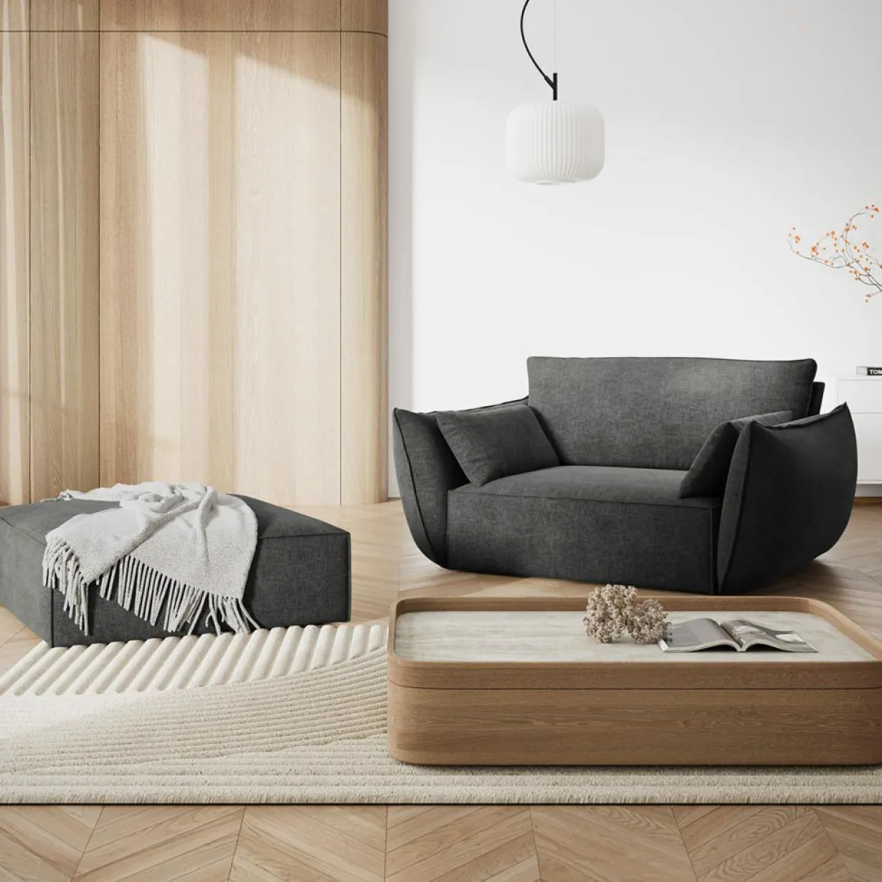Fauteuil Vanda gris - 128x100x85 cm-Mazzini Sofas Clearance