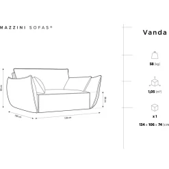 Mazzini Sofas Fauteuils^Fauteuil Vanda vert bouteille - 128x100x85 cm