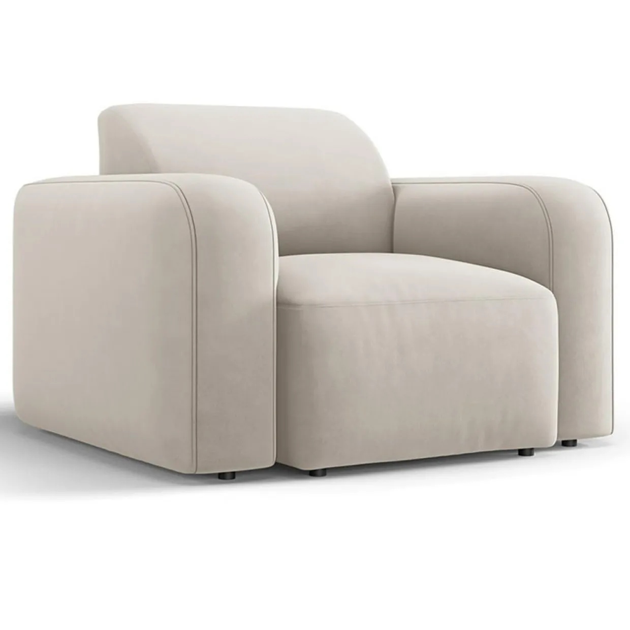 Mazzini Sofas Fauteuils^Fauteuil Velours Jasmin beige - 105x95x72 cm