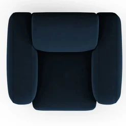 Fauteuil Velours Jasmin bleu roi - 105x95x72 cm-Mazzini Sofas Online