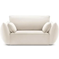 Fauteuil Velours Vanda beige clair - 128x100x85 cm-Mazzini Sofas Best
