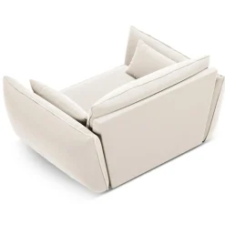 Fauteuil Velours Vanda beige clair - 128x100x85 cm-Mazzini Sofas Best